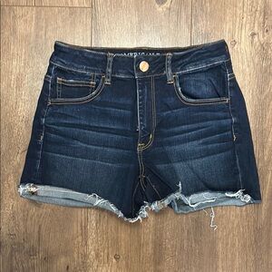 Women's Dark Blue Denim Shorts